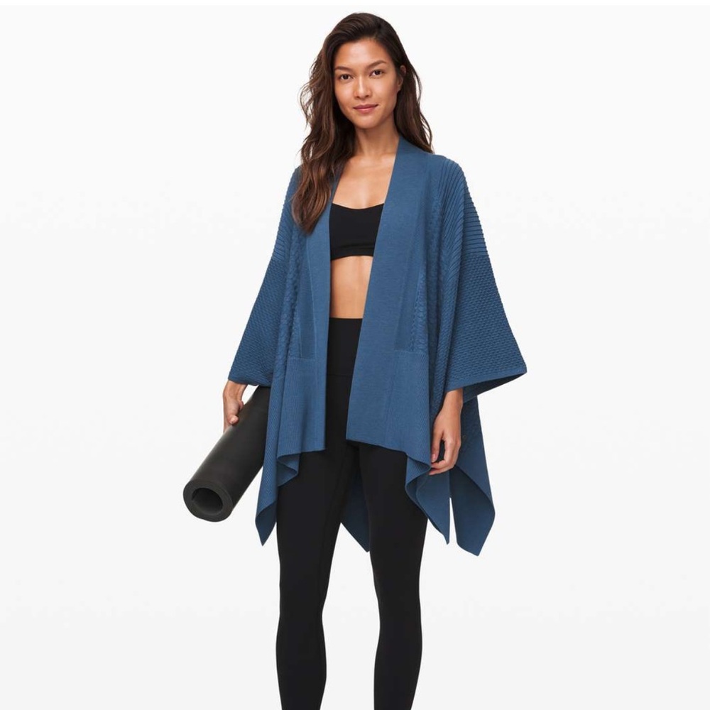 lululemon athletica Slate Gray Open Knit Poncho Cardigan